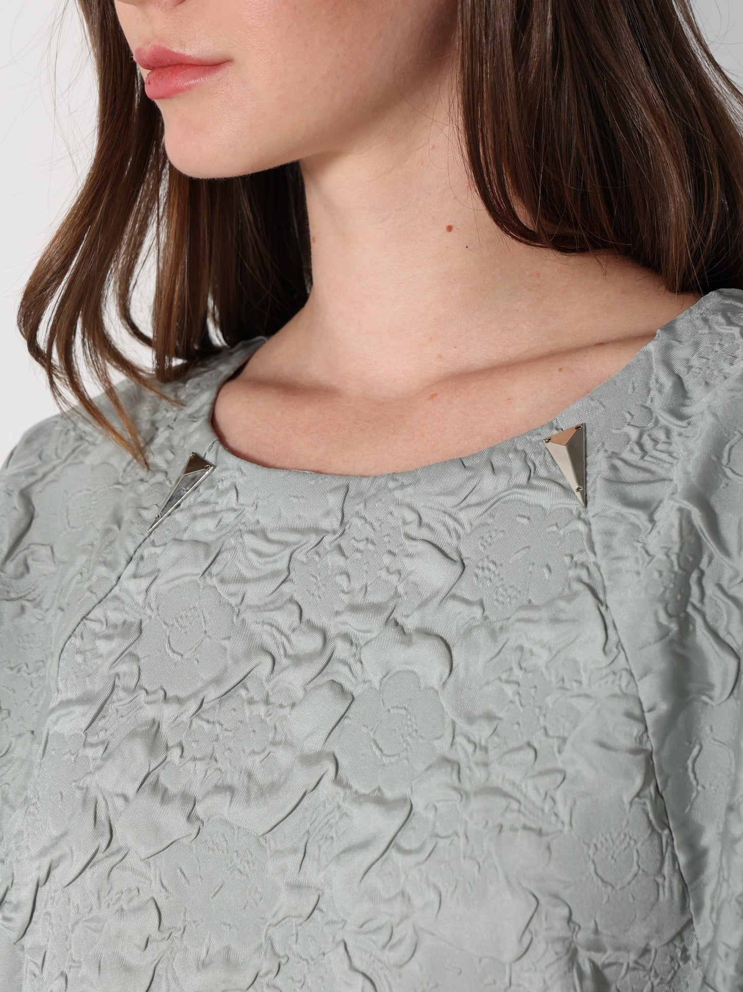 Amira light green jacquard kaftan