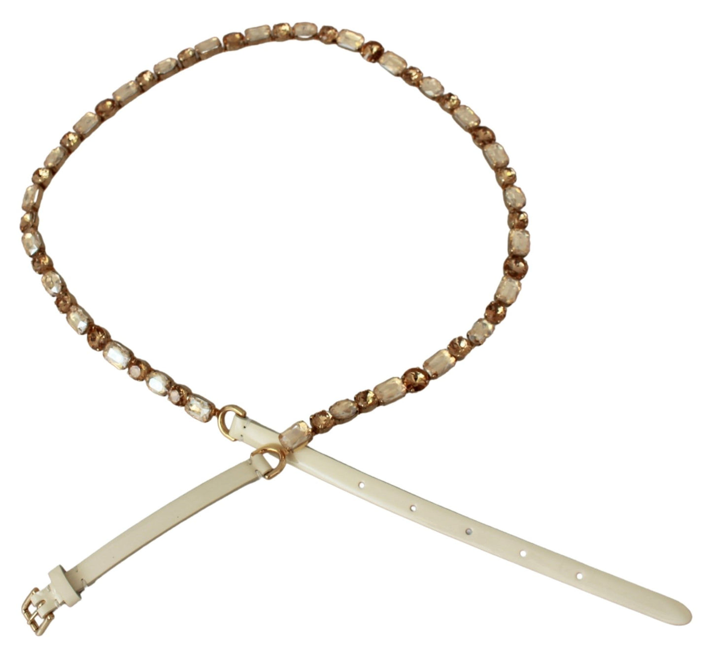 حزام من الجلد مزين بالكريستال من دولتشي آند غابانا