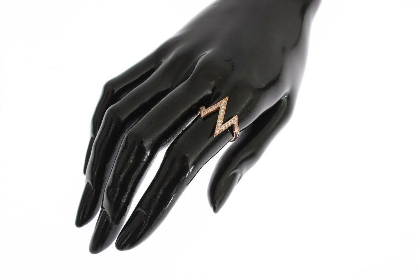 Nialaya خاتم فضة أنيق مرصع بالكريستال الوردي