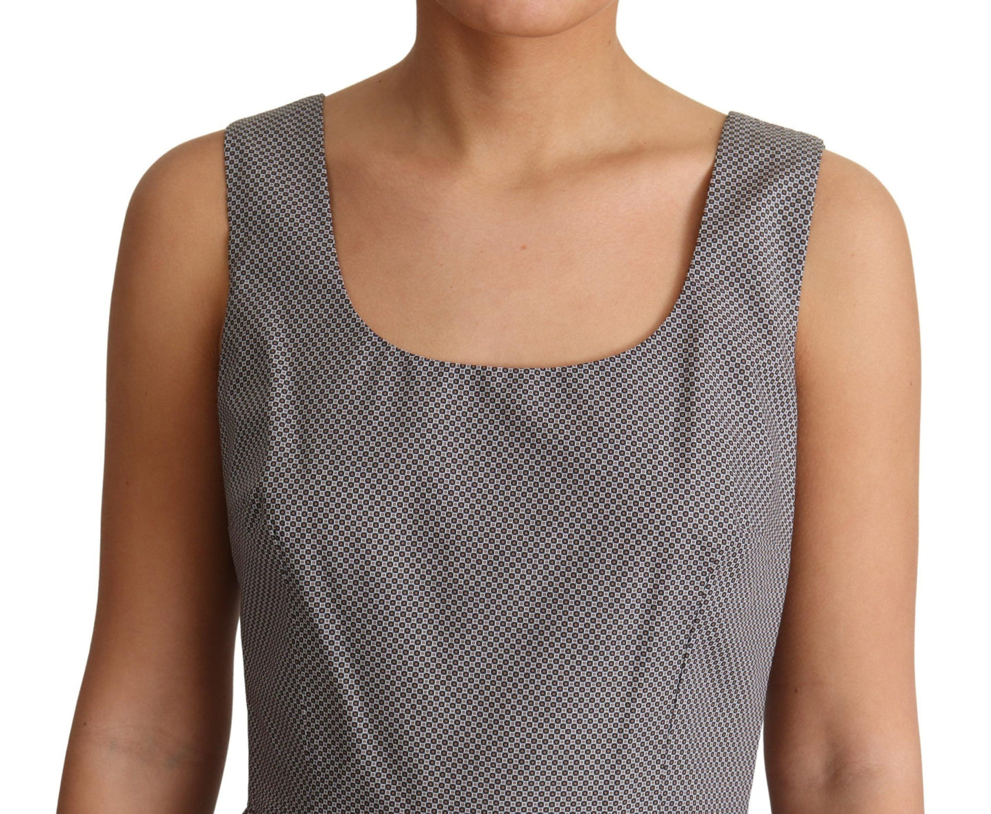 دولتشي آند غابانا فستان بدون أكمام بتصميم هندسي على شكل حرف A