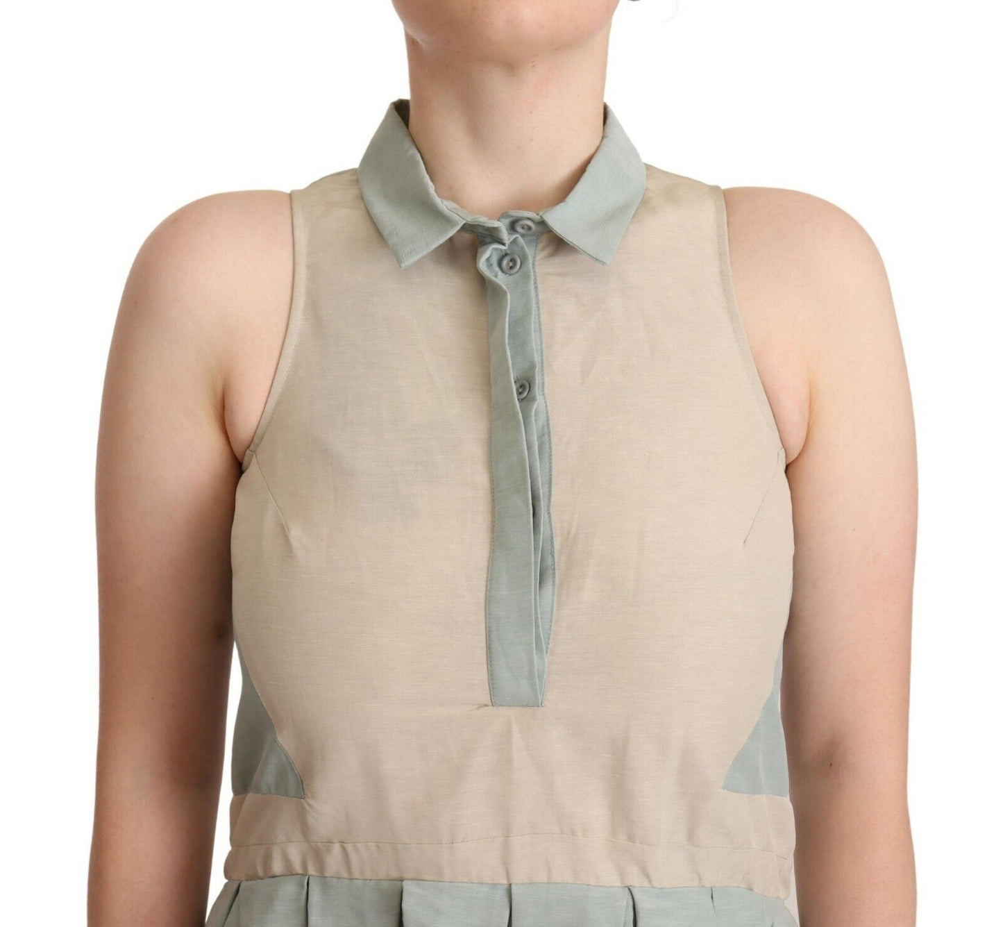 فستان Comeforbreakfast أنيق بدون أكمام وياقة