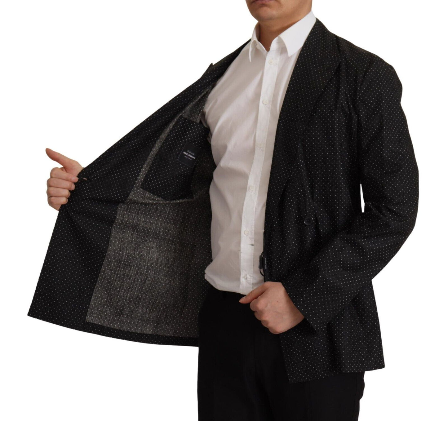 دولتشي آند غابانا بليزر منقطة نحيف مزدوج الصدر