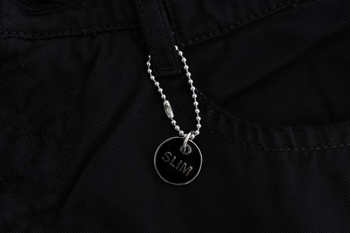 زي ناشيونال شيك بنطال جينز قطني بقصة ضيقة باللون الأسود