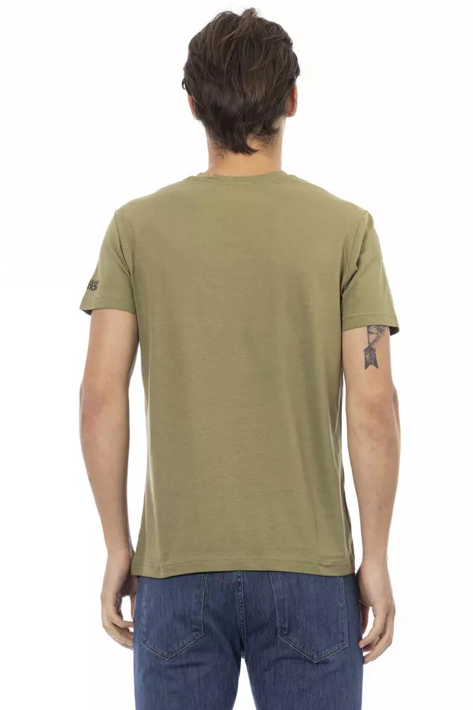 Trussardi Action Green Cotton Mens T-Shirt