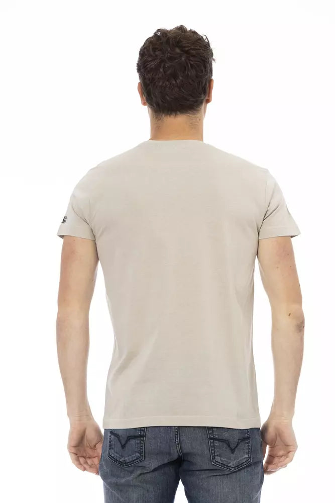 Trussardi Action "Beige Cotton Men T-Shirt"