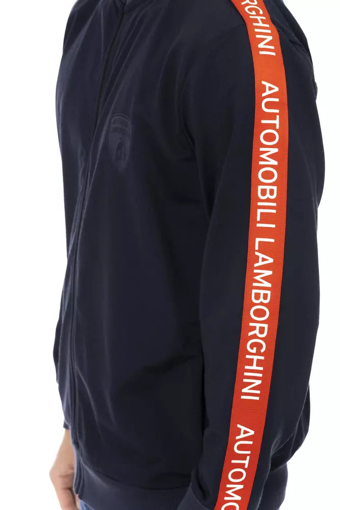 Automobili Lamborghini Blue Cotton Men Sweater