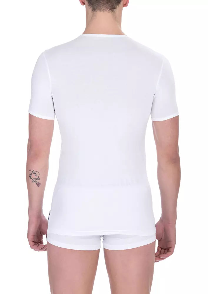 Bikkembergs White Cotton Men T-Shirt Twin Pack