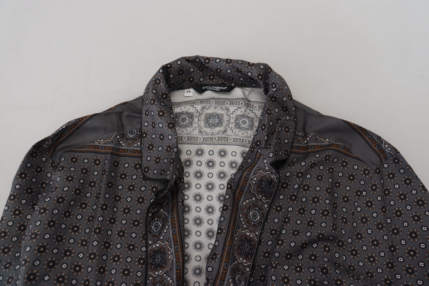 قميص دولتشي آند غابانا الأنيق من الساتان والحرير الباروكي