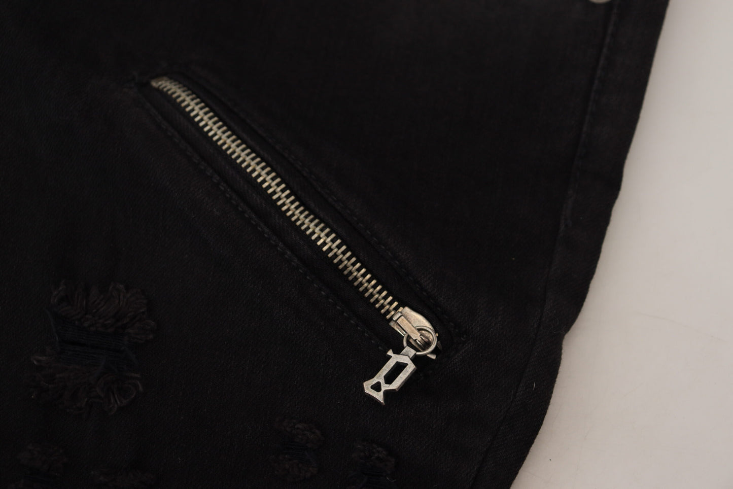 بنطلون جينز جون غاليانو أنيق متوسط الخصر باللون الأسود