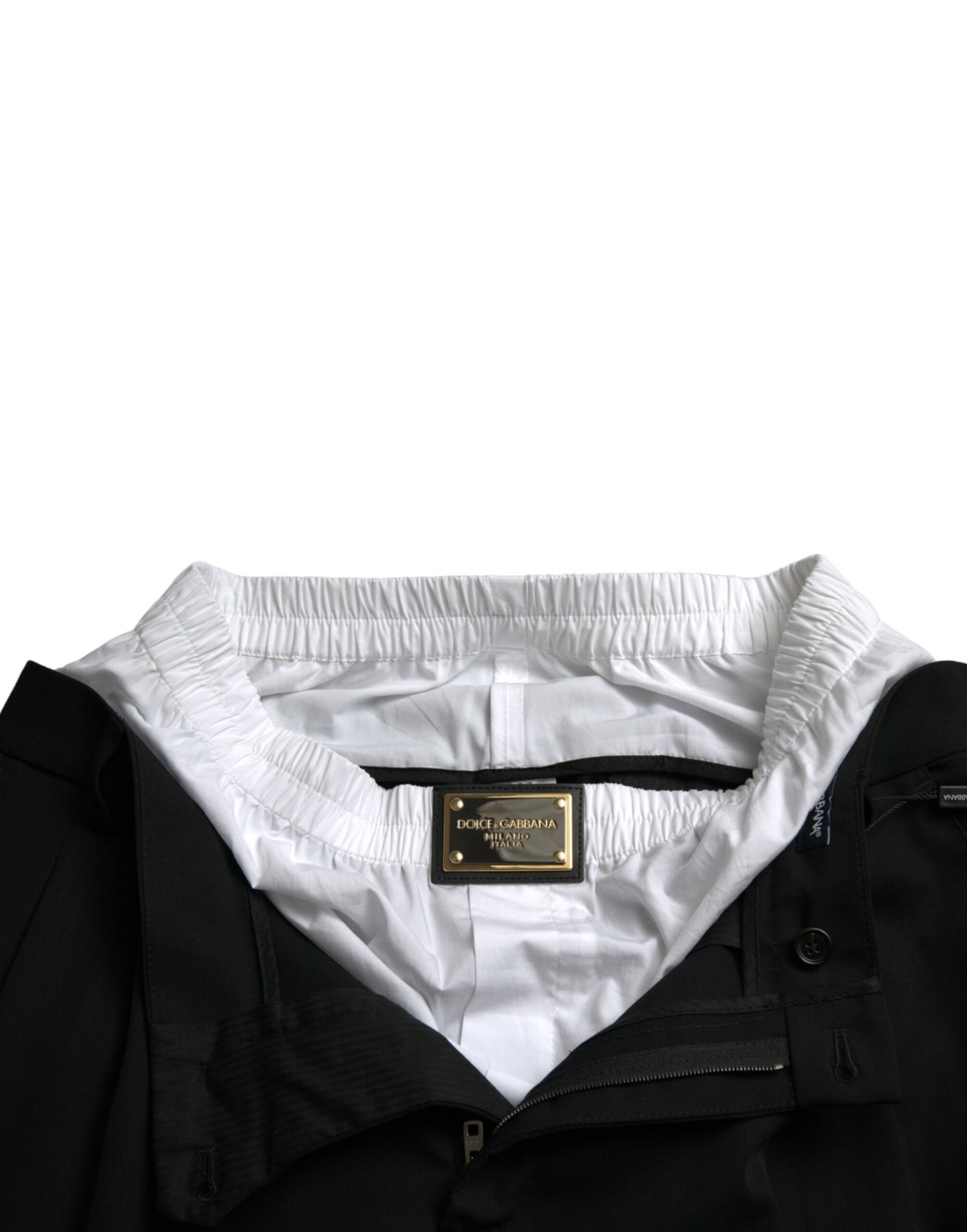 دولتشي آند غابانا بنطلون أنيق من الصوف الأسود