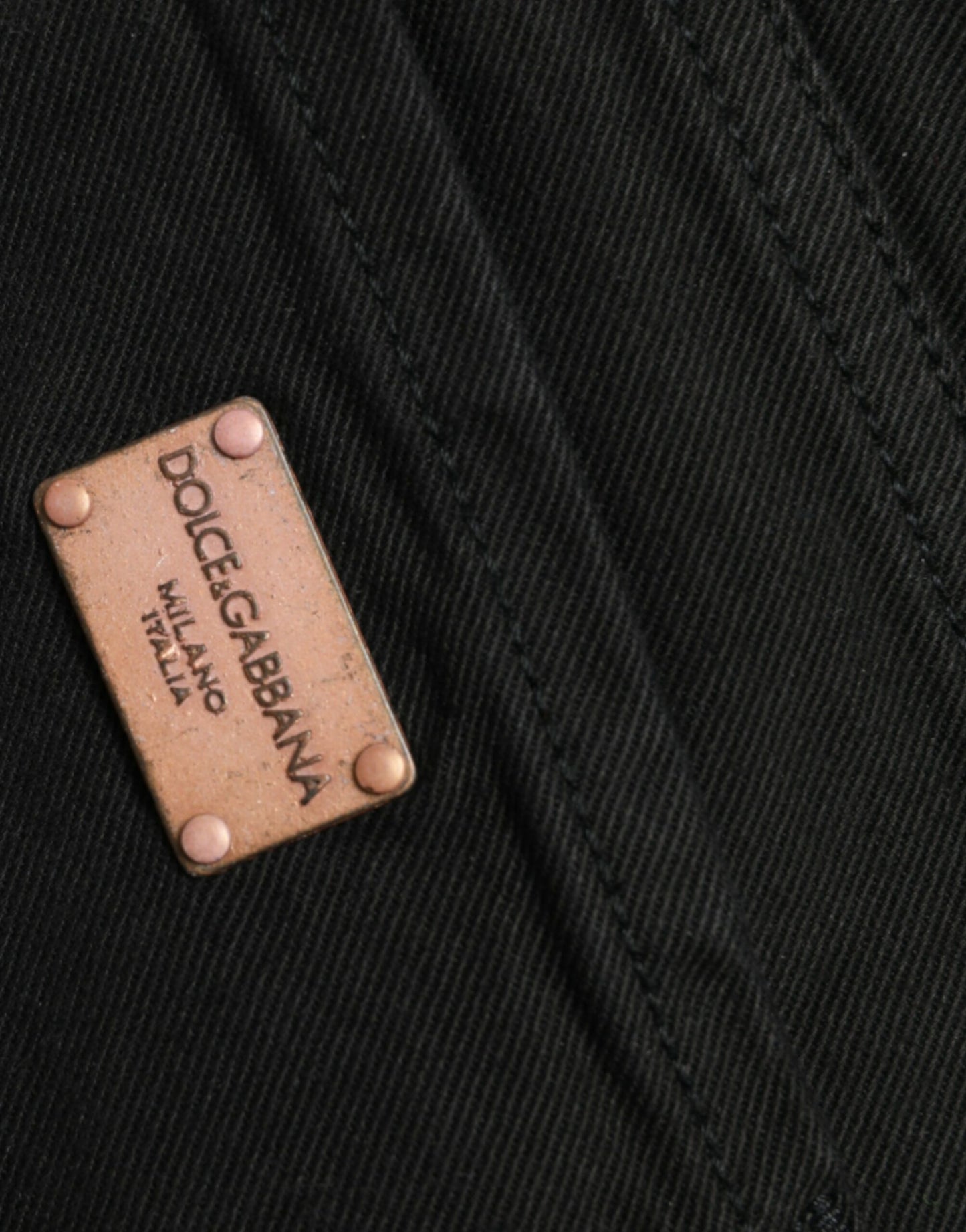 دولتشي آند غابانا بنطال جينز شيك أسود متوسط الخصر