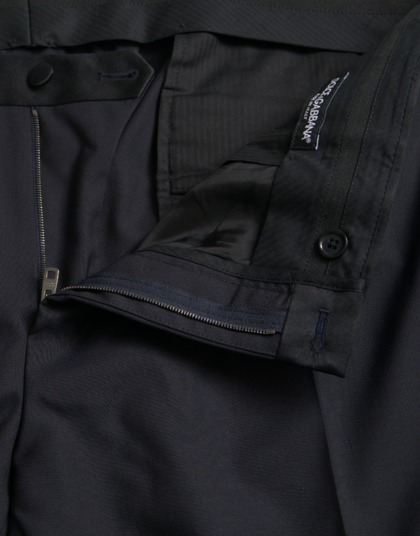 دولتشي آند غابانا سروال رجالي من الصوف الأزرق