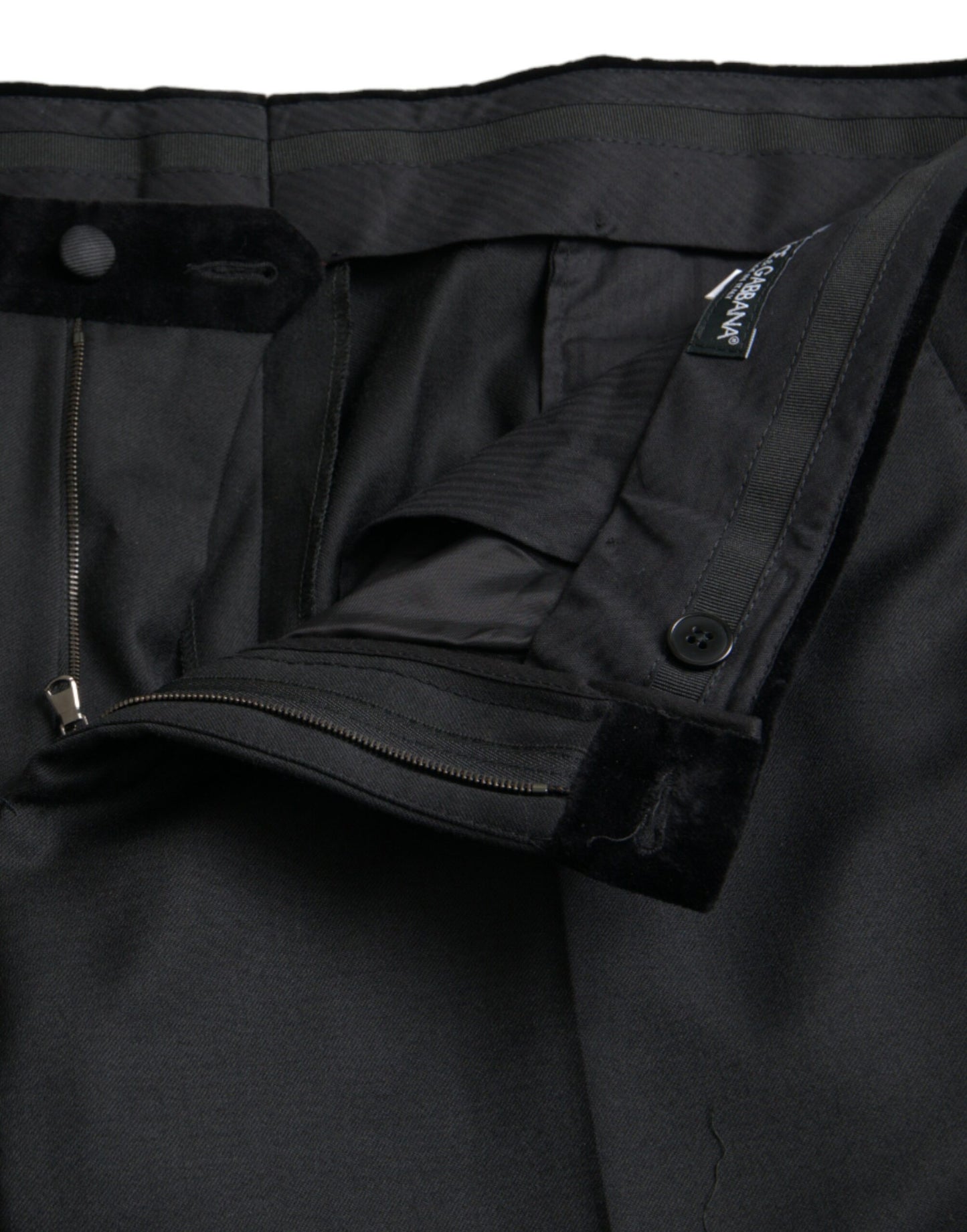 دولتشي آند غابانا سروال رجالي من الحرير الأسود