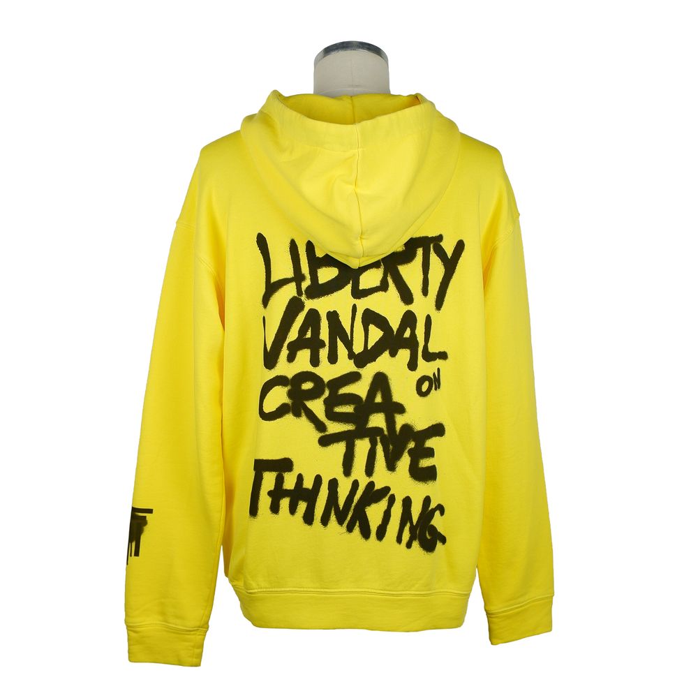 Diego Venturino Yellow Cotton Men's Hooded Sweater