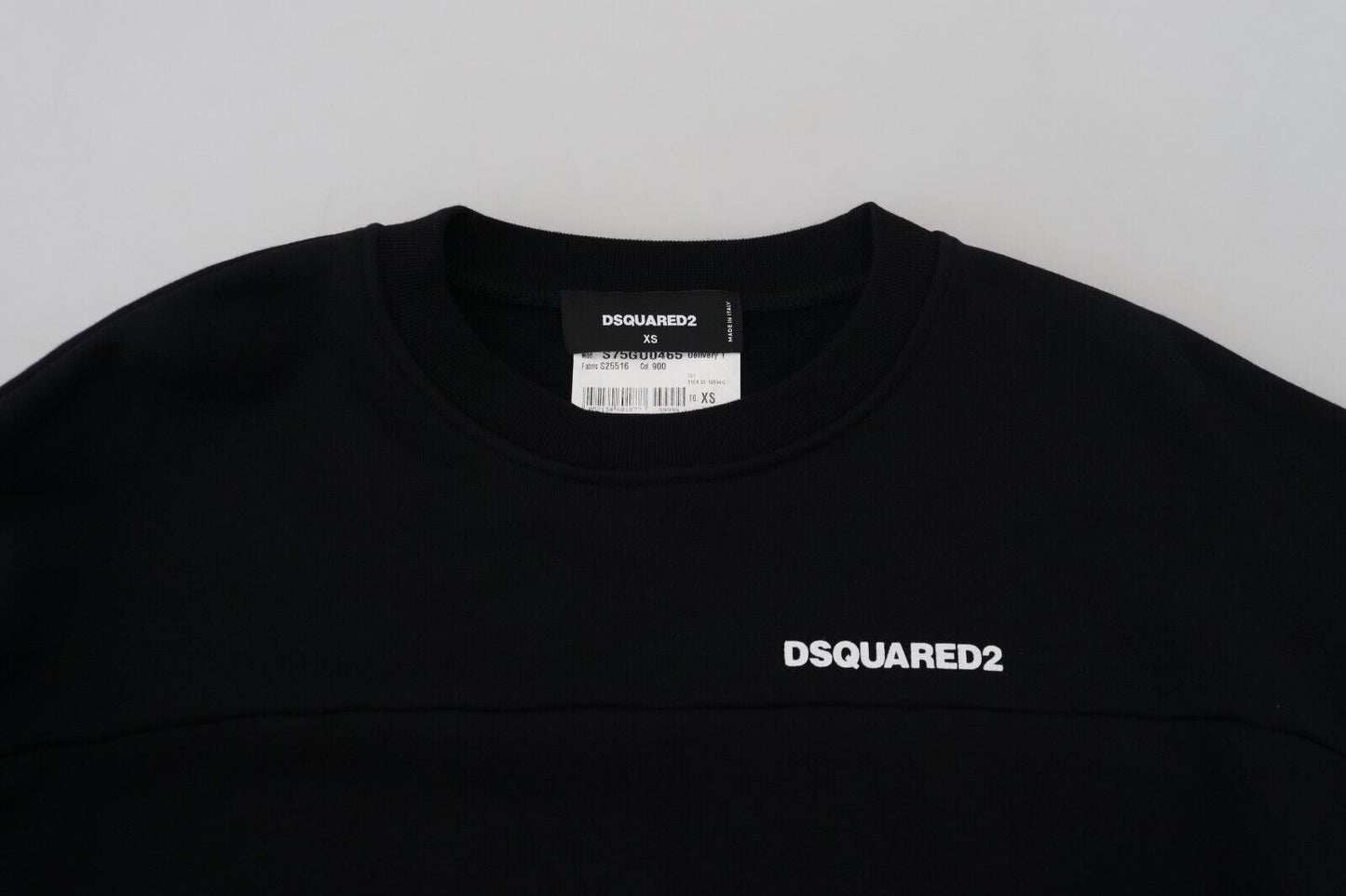 سترة نسائية بأكمام طويلة مطبوعة من القطن باللون الأسود من Dsquared²