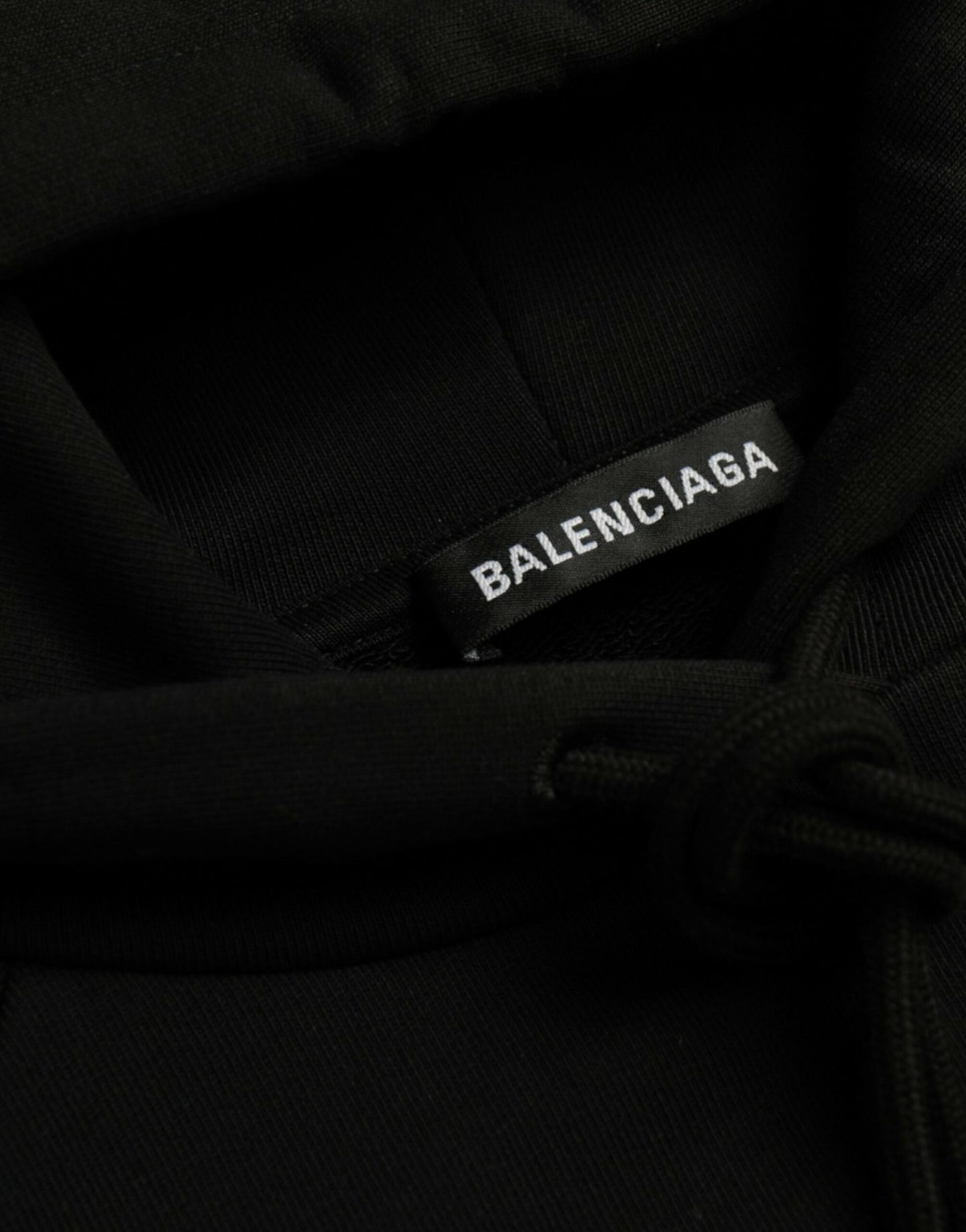 سترة بلوفر بغطاء للرأس من القطن باللون الأسود من Balenciaga