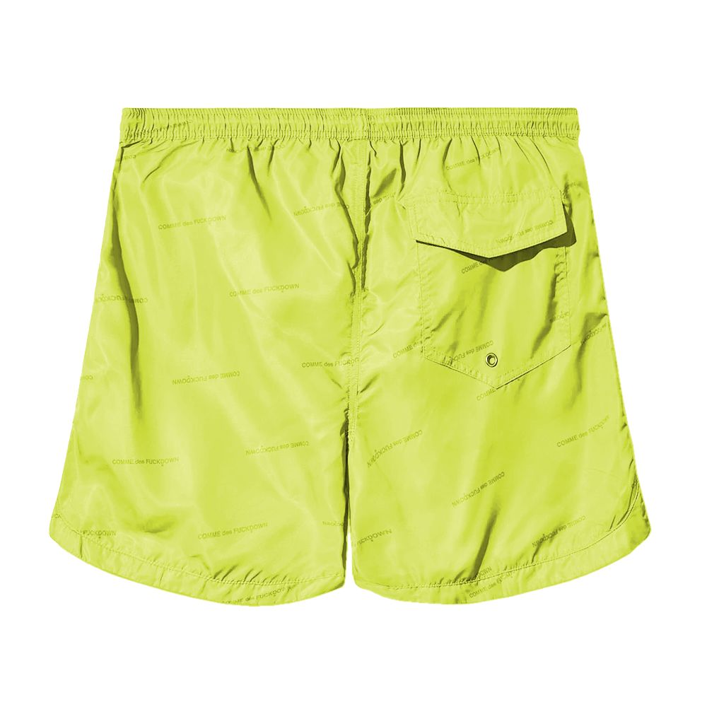Comme Des Fuckdown Yellow Polyester Men Bermuda Short