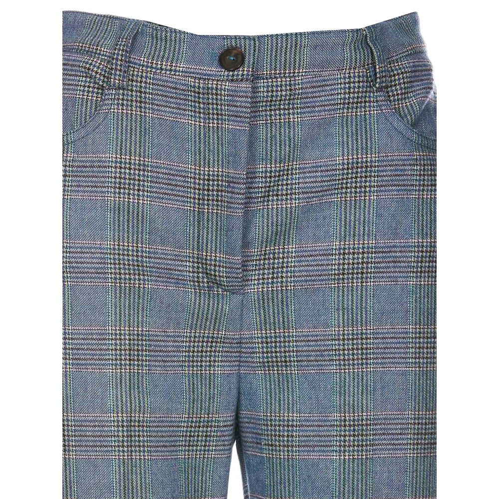 PINKO Light Blue Wool Women Flare Trouser
