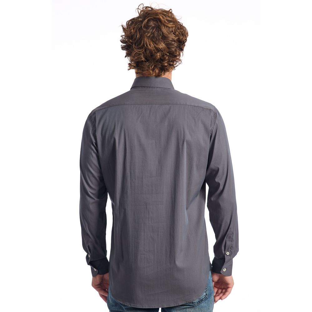 Baldinini Trend Gray Cotton Mens Shirt