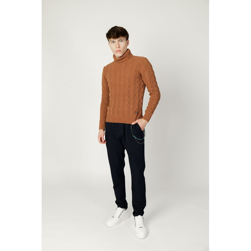 Gianni Lupo Brown Synthetic Sweater