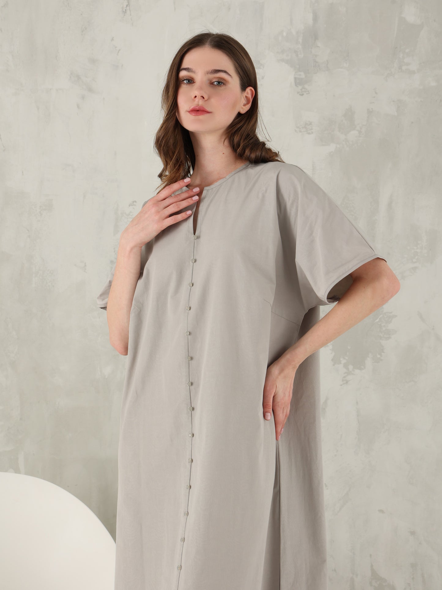 Lema gray taffeta kaftan