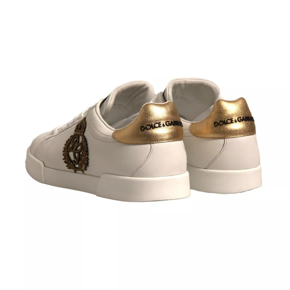 Dolce & Gabbana White Crown Patch Portofino Sneakers Shoes (Copy)