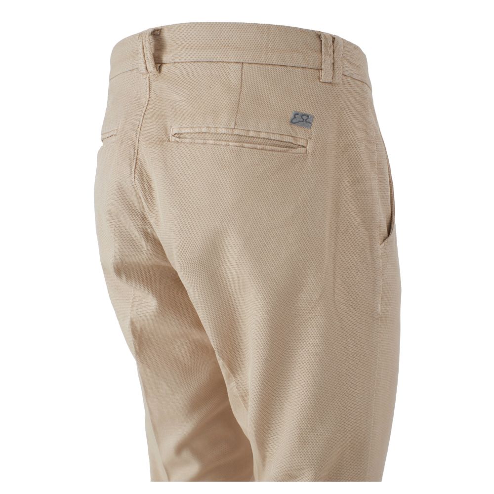 Yes Zee Beige Cotton Men Trousers