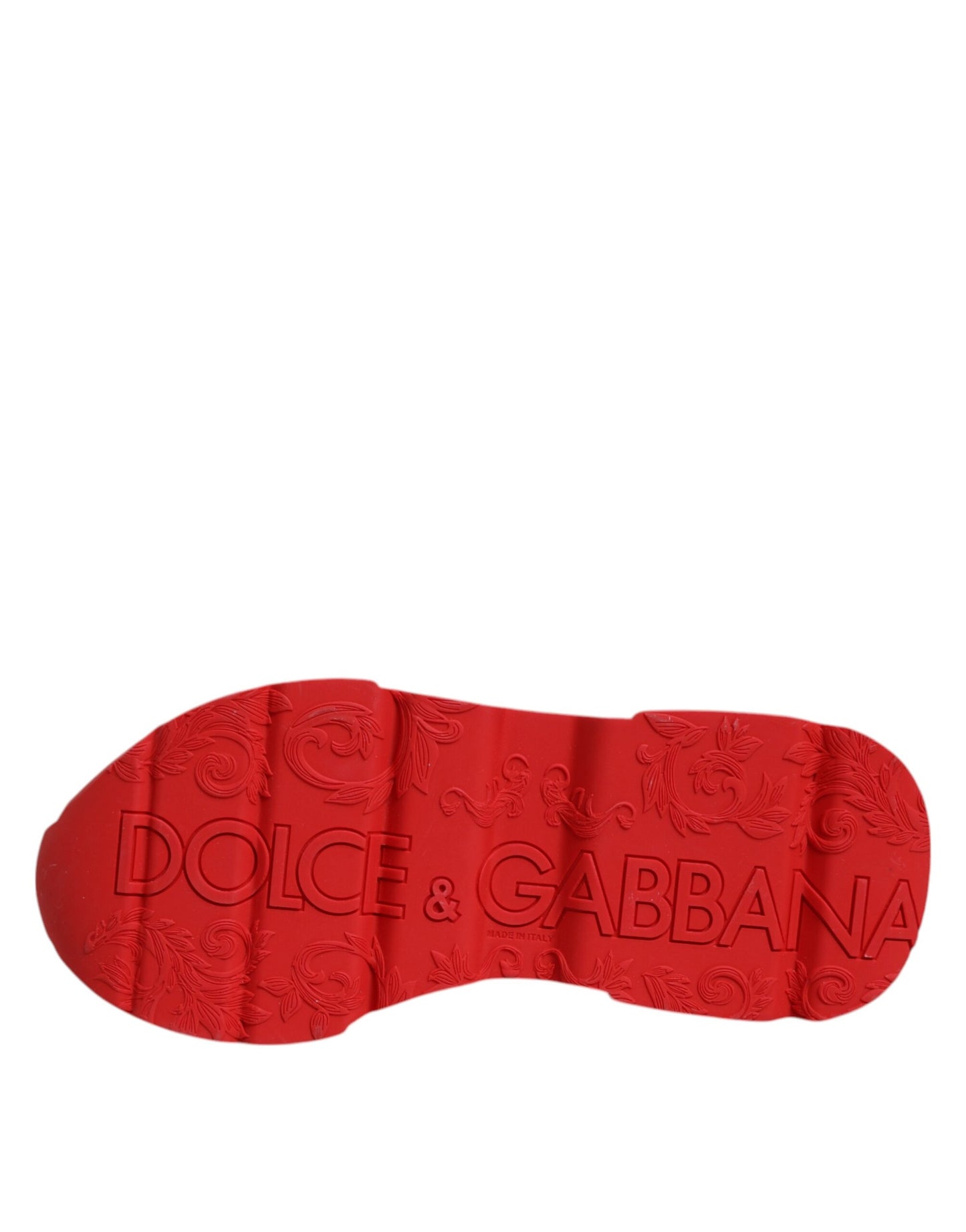 Dolce & Gabbana White Red Leather Daymaster Men Sneakers Shoes