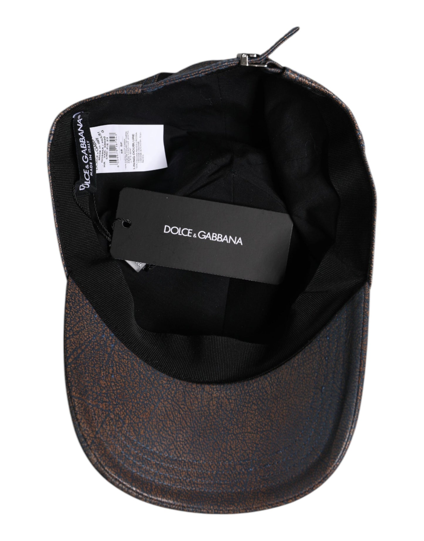 Dolce & Gabbana Brown Goatskin Leather Baseball Cap