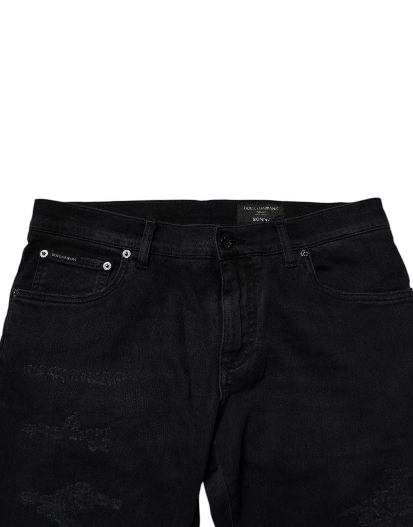 Dolce & Gabbana Black Cotton Skinny Denim Men Jeans