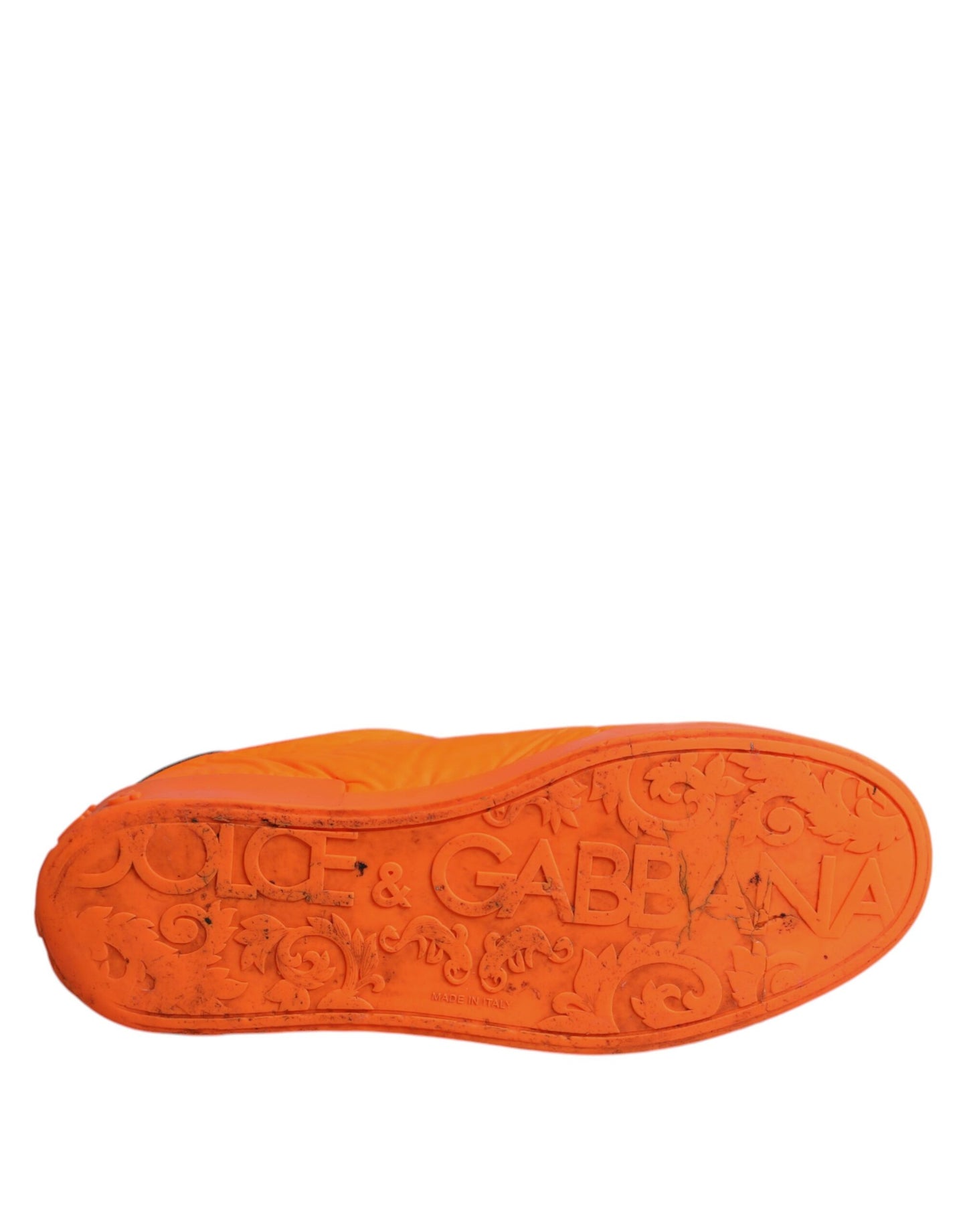 Dolce & Gabbana Orange Portofino Logo Tape Men Sneakers Shoes