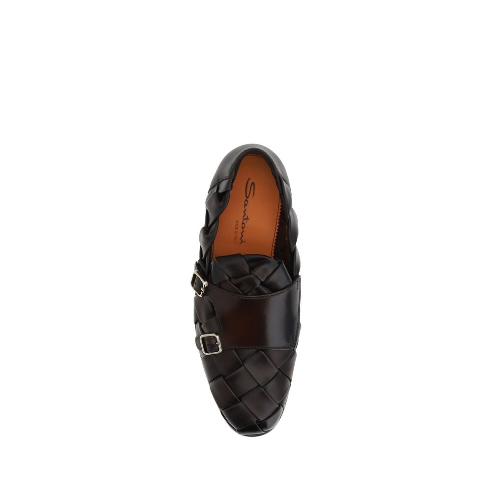 Santoni Woven weave Loafers