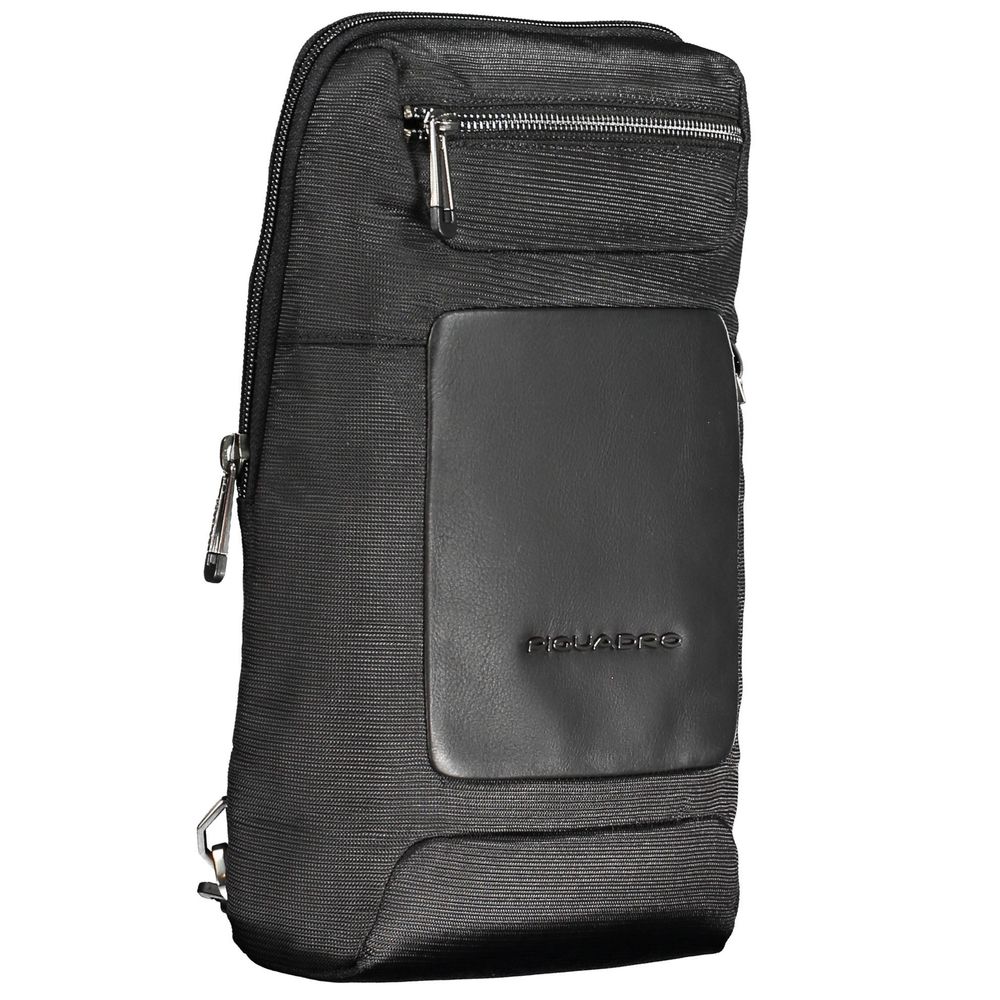 Piquadro Black Recycled Polyethylene Men Shoulder Bag