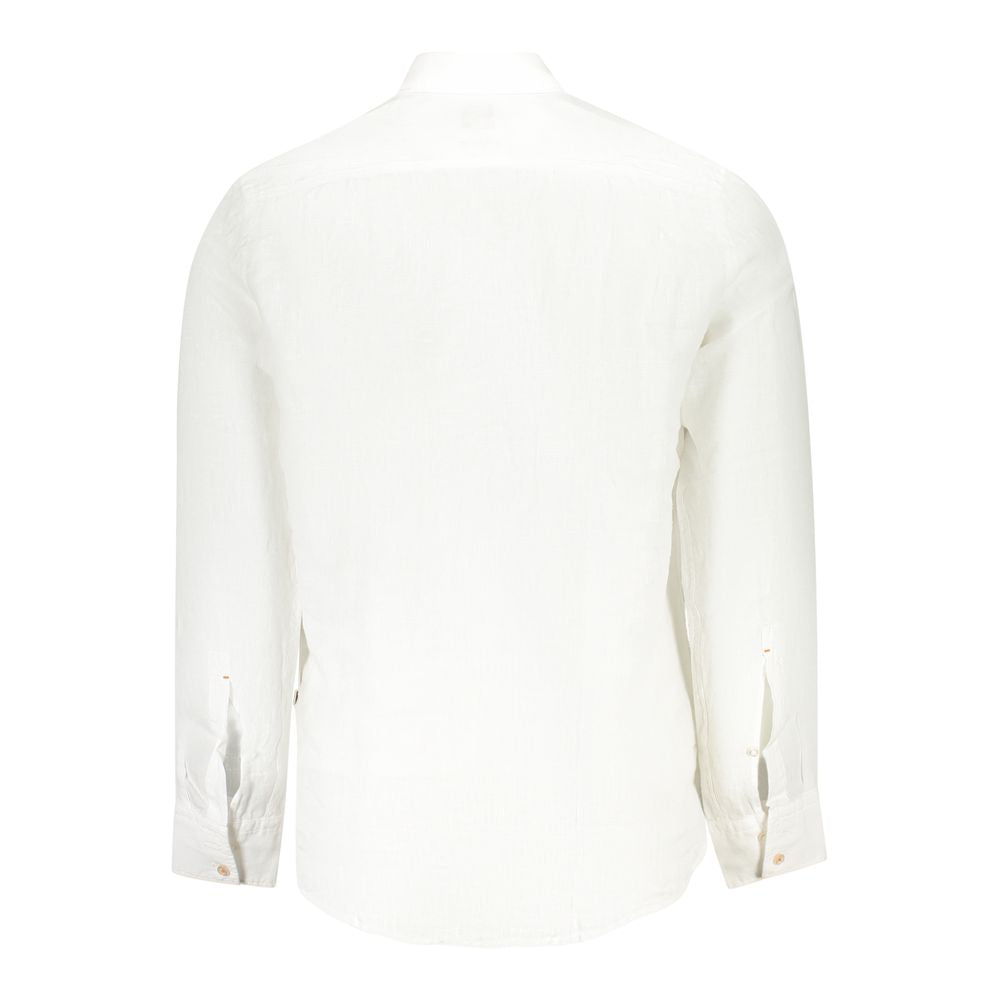 Hugo Boss White Linen Men Shirt