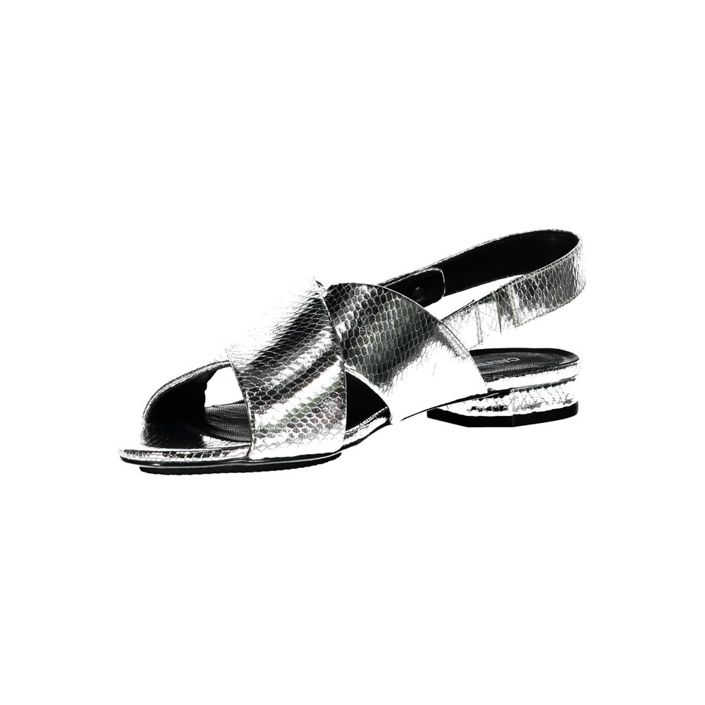 Calvin Klein Silver Leather Women Sandal