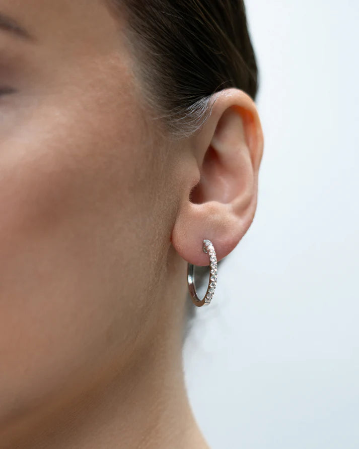 NATURAL DIAMOND HOOP EARINGS