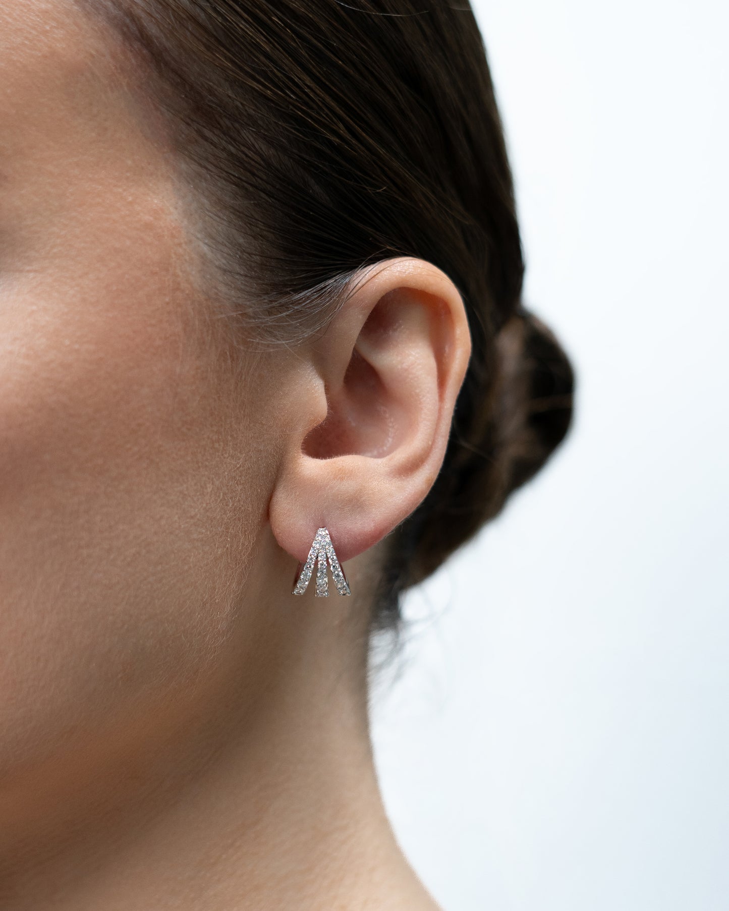 NATURAL DIAMOND TRIO HOOP EARINGS