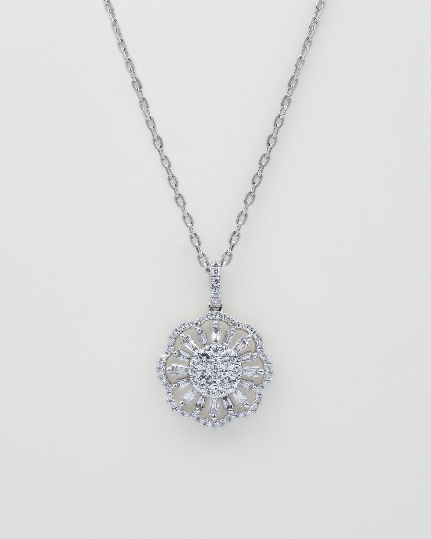 NATURAL DIAMOND SUNBURST NECKLACE