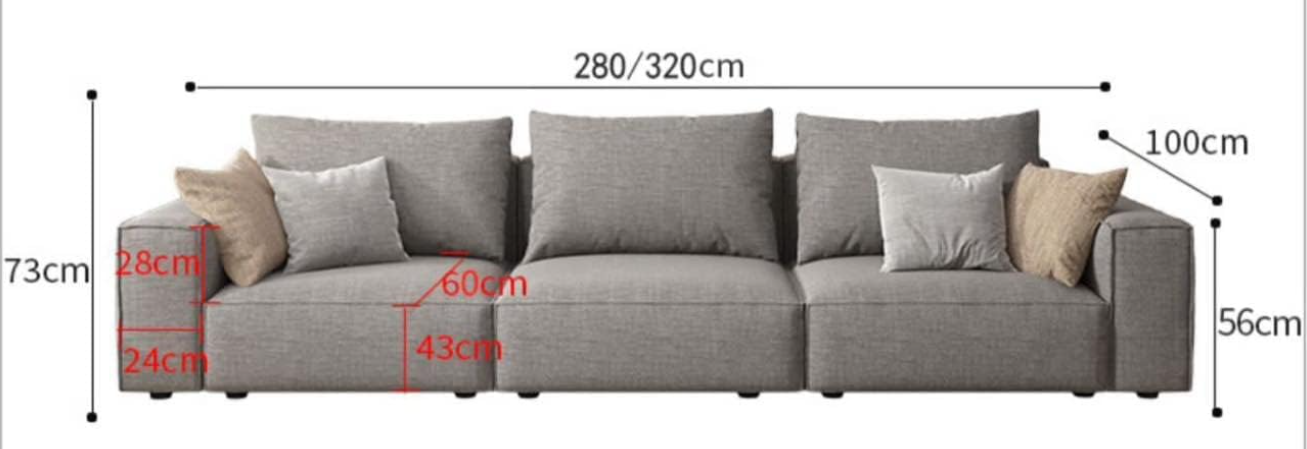 Fabric Sofa Combination Sofa Living Room Furniture (brown, Four-seater)