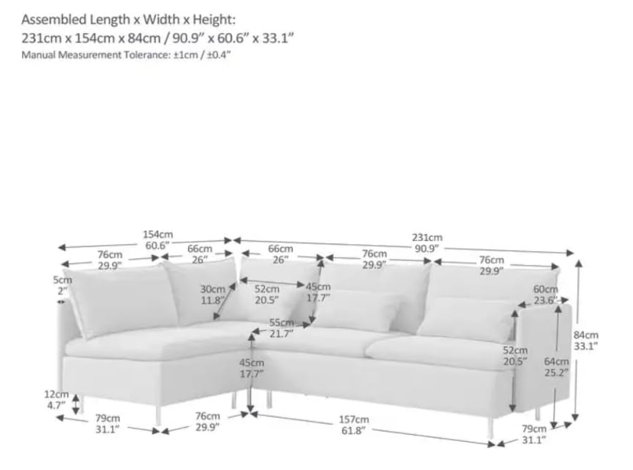 Orange Fabric Furniture Sofa Set New L-Shaped Living Room Sofas for Loft