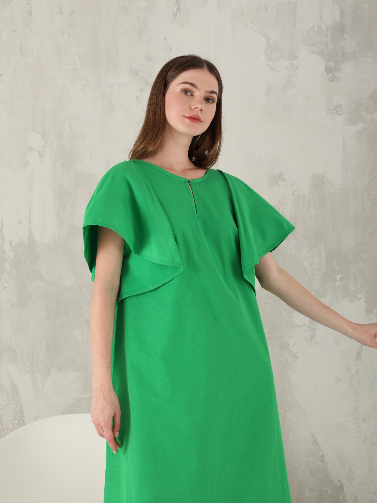 Marya green taffeta kaftan