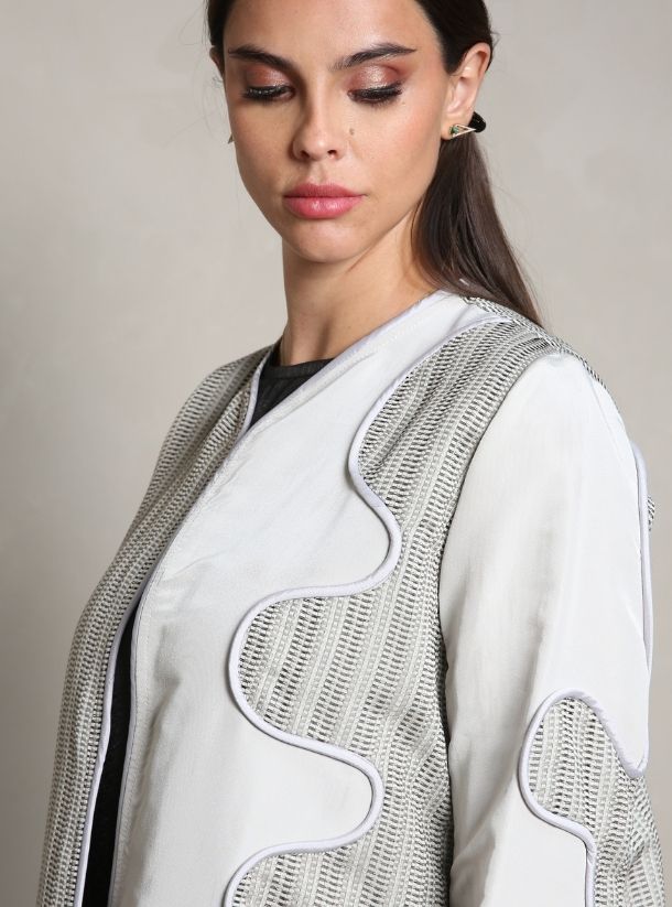 Artistic Flair, Abstract Patchwork Abaya Stuns with Every Angle.