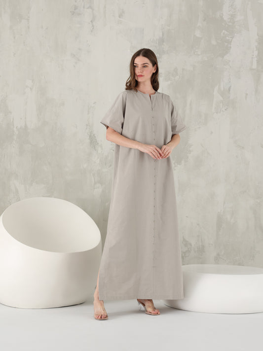 Lema gray taffeta kaftan