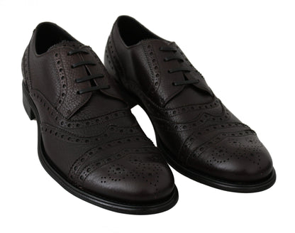 Dolce & Gabbana Elegant Mens Leather Derby Dress Shoes