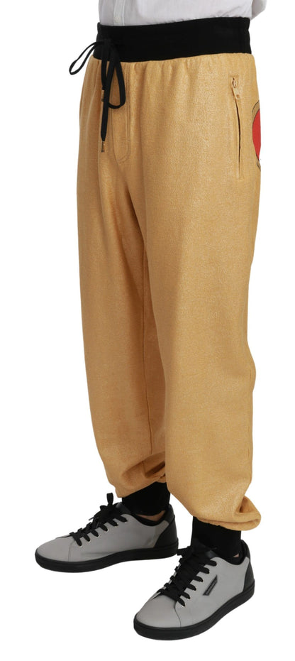 Dolce & Gabbana Elegant Gold Motif Sweatpants