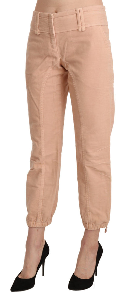 Ermanno Scervino Chic Beige Cropped Cotton Pants