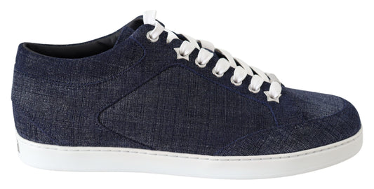 Jimmy Choo Chic Slip-On Blue Denim Suede Sneakers