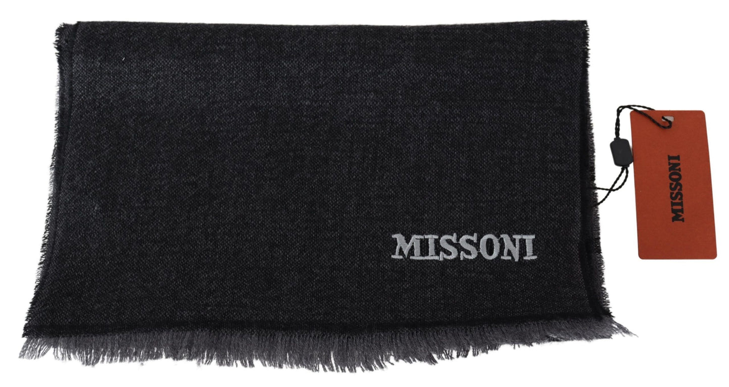 Missoni Elegant Wool Scarf with Signature Stripes