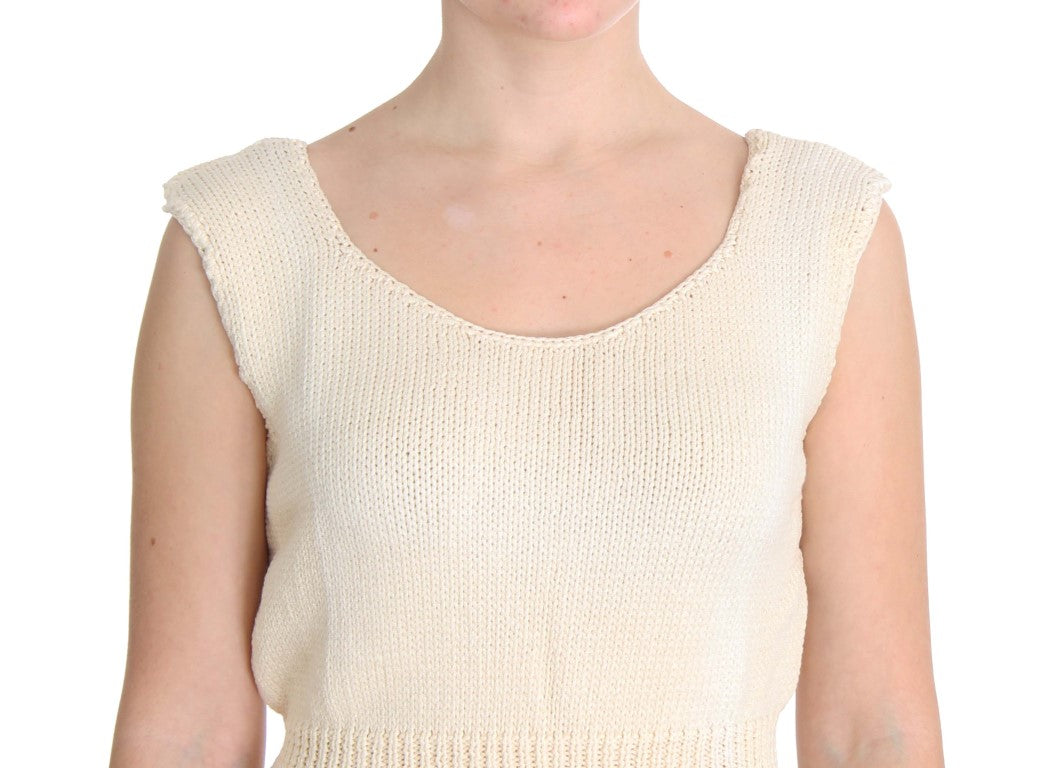 PINK MEMORIES Beige Sleeveless Knit Vest Sweater