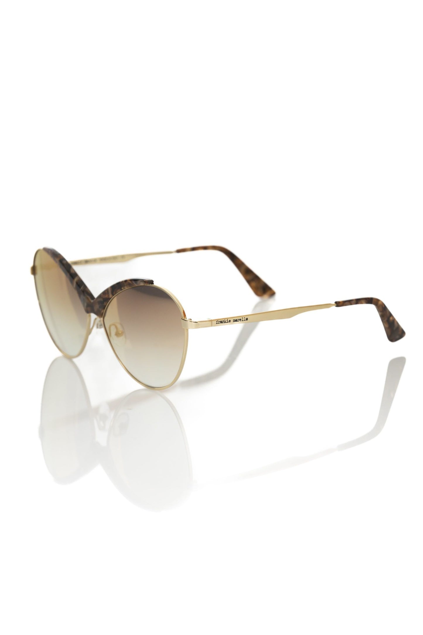 Frankie Morello Beige Metallic Women Sunglass